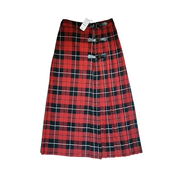 Brooks Brothers Red Plaid Kilt High Wasit Maxi Wrap Skirt | Size 0 - Picture 1 of 9